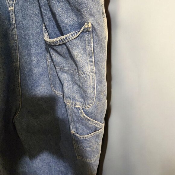 Old Navy Vtg Denim Bib Overalls Mens XL Blue Carpenter Dungarees Button Fly Y2K - Picture 6 of 16